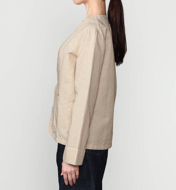  「VETRA | 〈別注〉コットンリネン ノーカラージャケット WOMEN」|ノーカラージャケット|
