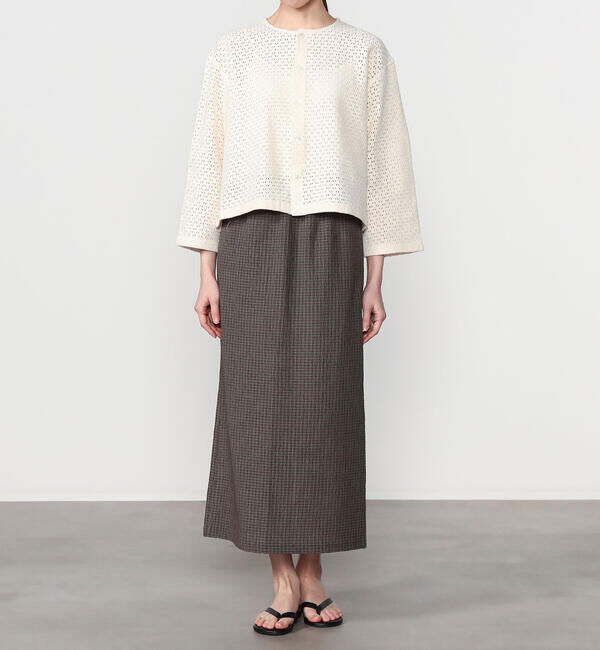  「INDIA INDUSTRY | ラティスレース シャツカーディガン WOMEN」|カーディガン|