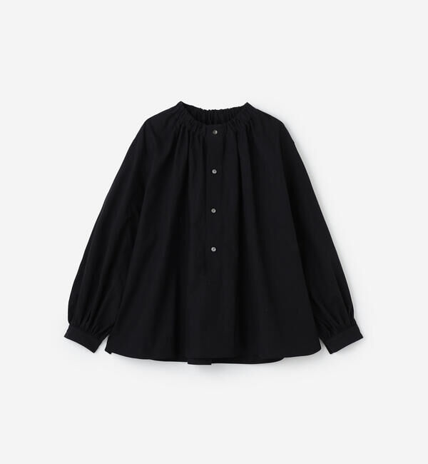  「HAVERSACK | 〈別注〉 長袖 ギャザーネックシャツ WOMEN」|シャツ・ブラウス|BLACK