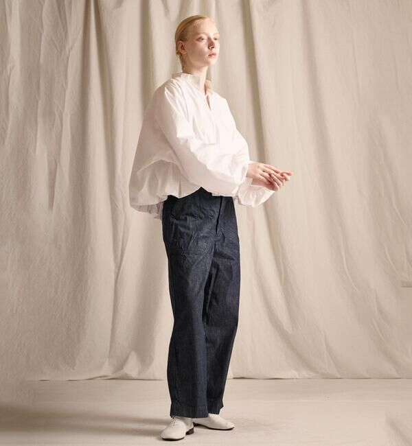  「HAVERSACK | スタンドカラー 長袖バルーンシャツ WOMEN」|シャツ・ブラウス|WHITE