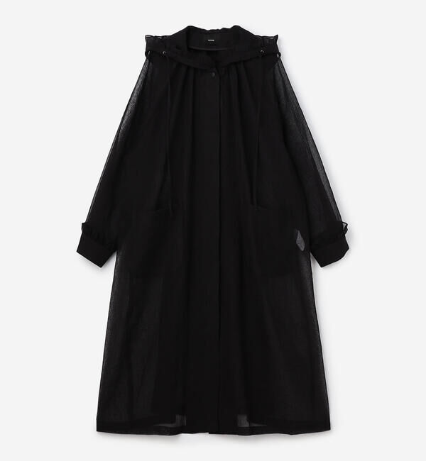  「eunoia | シアーオーガンジー フリルフードコート WOMEN」|ダッフルコート|