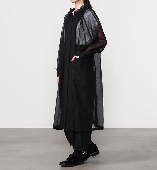  「eunoia | シアーオーガンジー フリルフードコート WOMEN」|ダッフルコート|