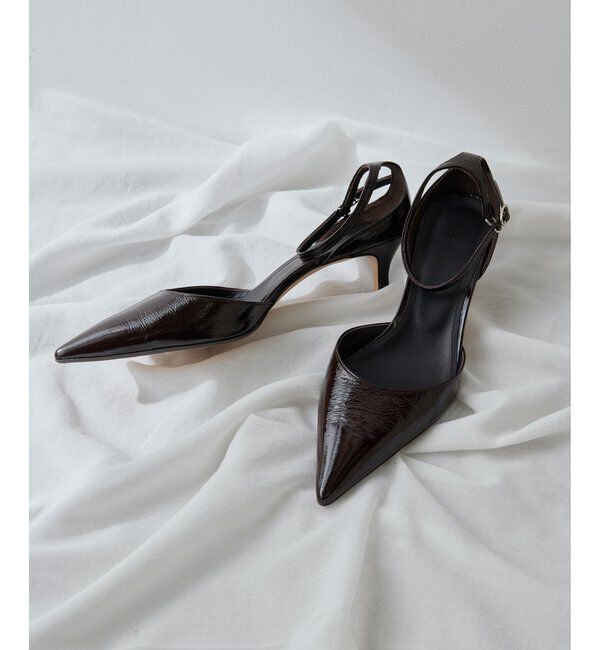 Hoaw.「【Hoaw.】エナメルポインテッドパンプス」|パンプス|ダークブラウン