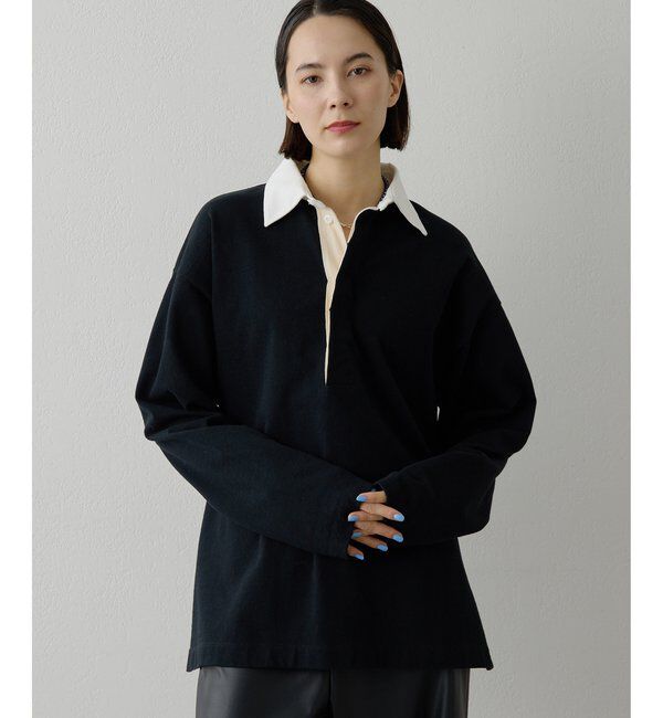  「刺繍ラガーシャツ」|Tシャツ・カットソー|ブラック