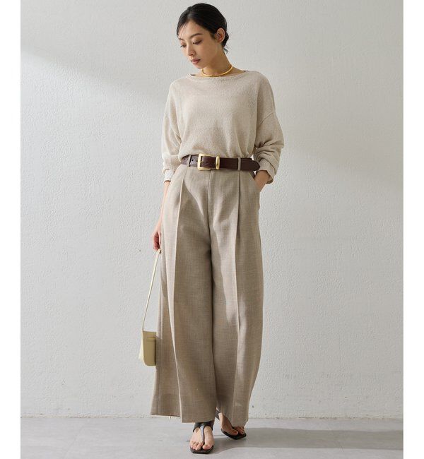  「ボートネックペーパーヤーンプルオーバー」|ニット・セーター|