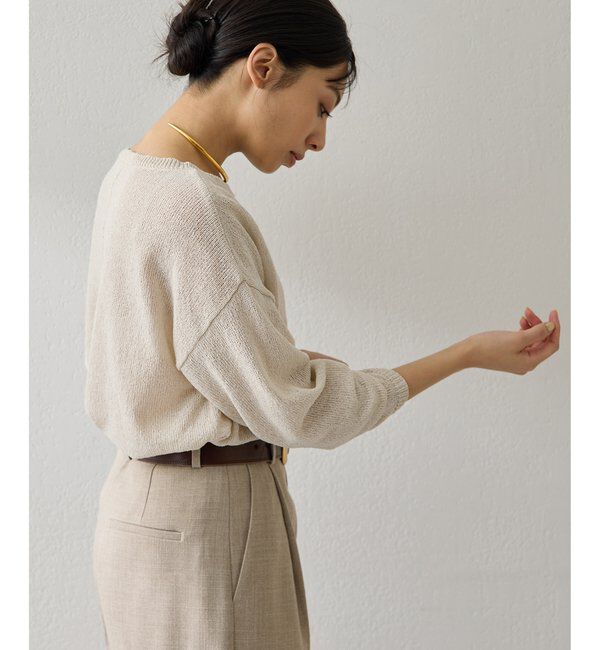  「ボートネックペーパーヤーンプルオーバー」|ニット・セーター|