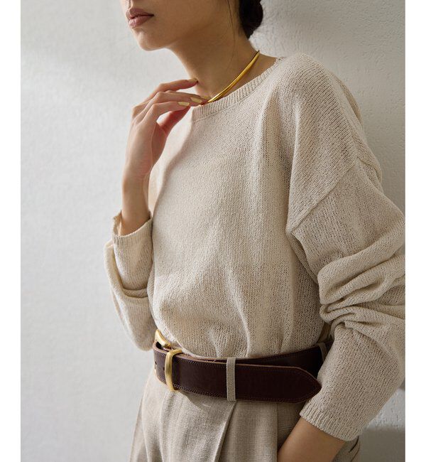  「ボートネックペーパーヤーンプルオーバー」|ニット・セーター|