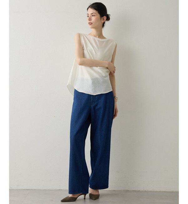 Drawing Numbers「【Drawing Numbers】シャイニーシースルーノースリーブブラウス」|シャツ・ブラウス|