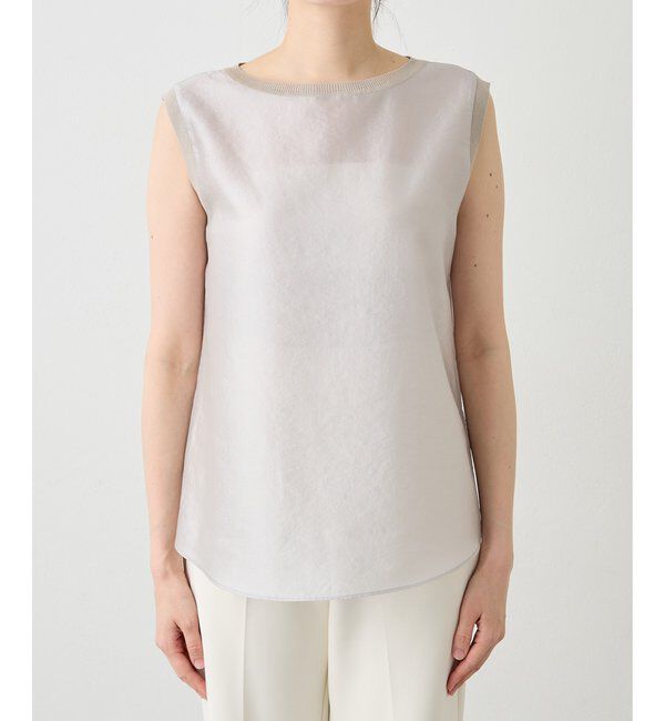 Drawing Numbers「【Drawing Numbers】シャイニーシースルーノースリーブブラウス」|シャツ・ブラウス|