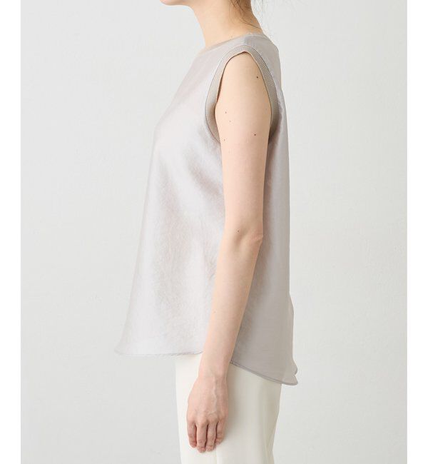 Drawing Numbers「【Drawing Numbers】シャイニーシースルーノースリーブブラウス」|シャツ・ブラウス|