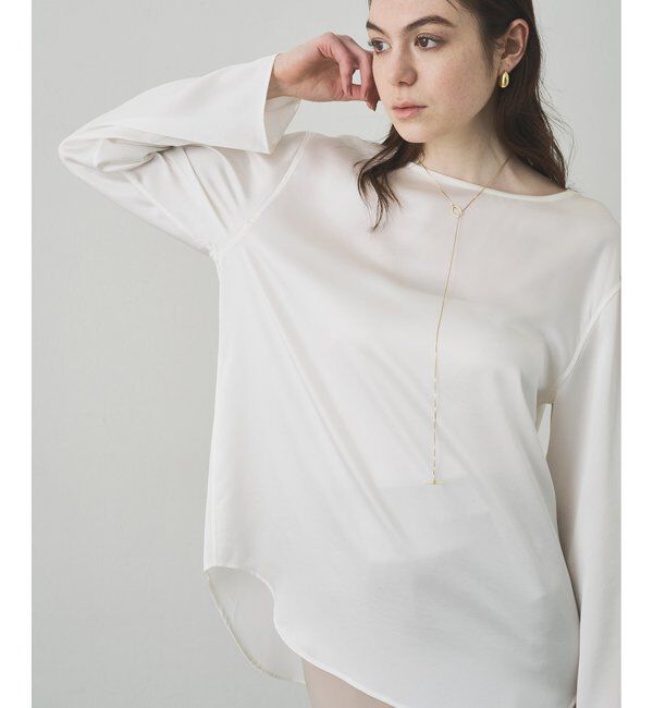 Drawing Numbers「【Drawing Numbers】サテンボートブラウス」|シャツ・ブラウス|