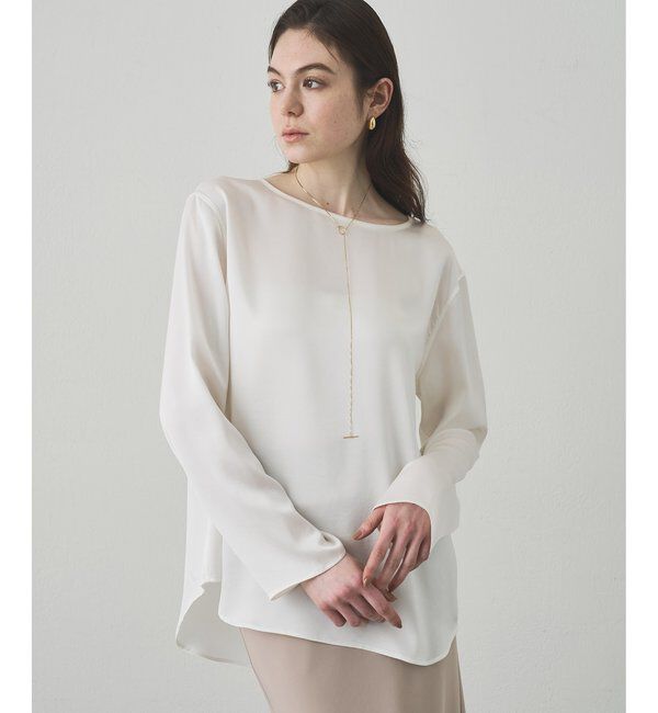 Drawing Numbers「【Drawing Numbers】サテンボートブラウス」|シャツ・ブラウス|