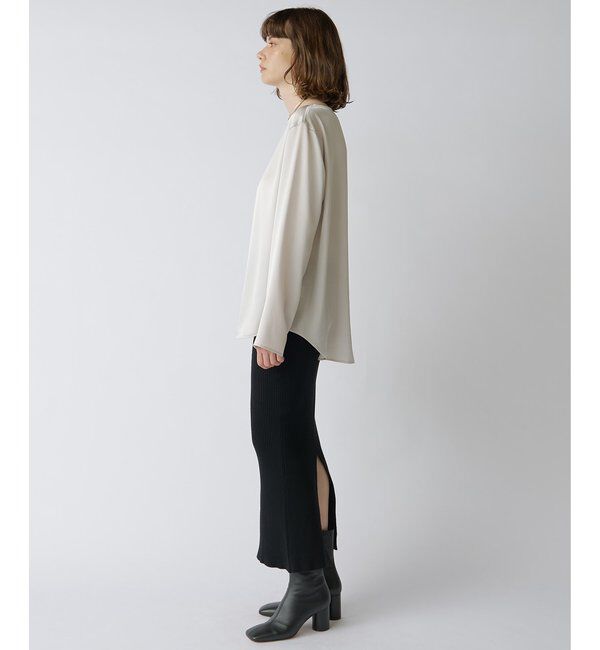 Drawing Numbers「【Drawing Numbers】サテンボートブラウス」|シャツ・ブラウス|