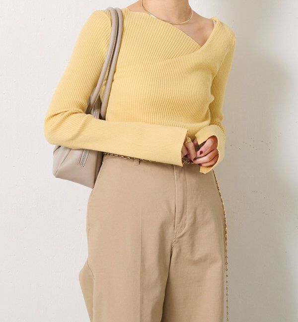  「デザインネックリブニット」|ニット・セーター|