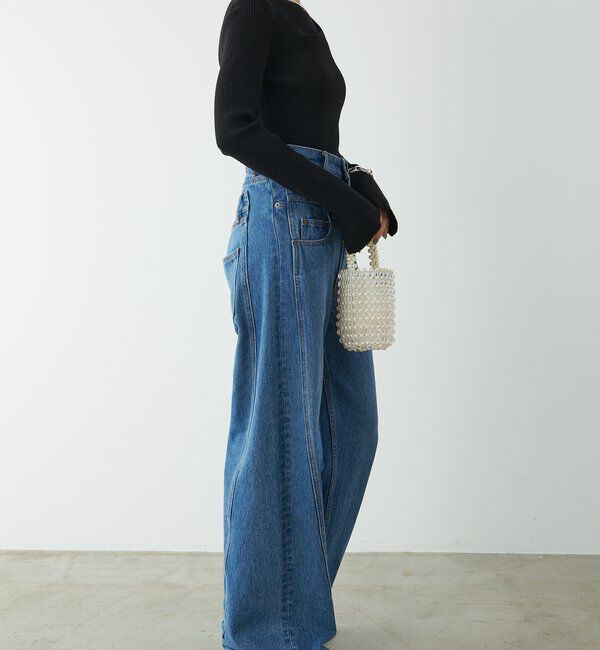  「デザインネックリブニット」|ニット・セーター|