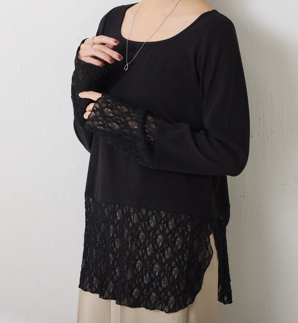  「 裾シアーロンT」|Tシャツ・カットソー|ブラックその他1