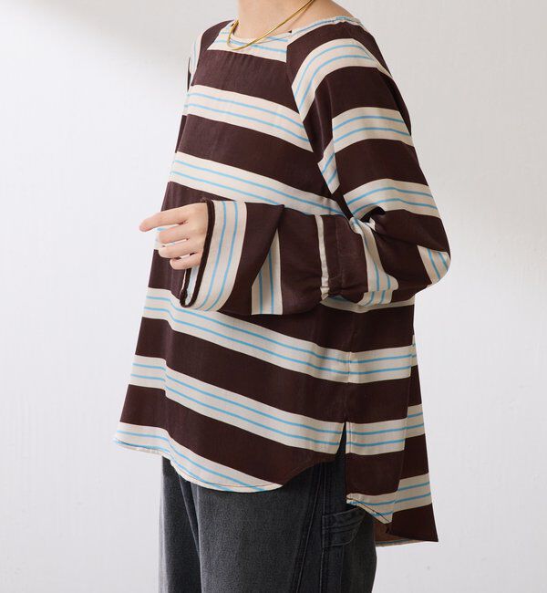  「袖フレアサテンブラウス」|シャツ・ブラウス|