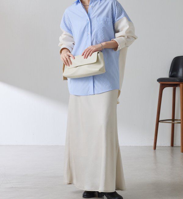  「【冬から着れる】ポンチドッキングシャツ」|シャツ・ブラウス|