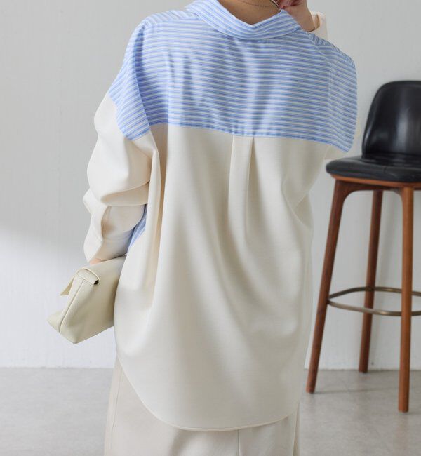  「【冬から着れる】ポンチドッキングシャツ」|シャツ・ブラウス|