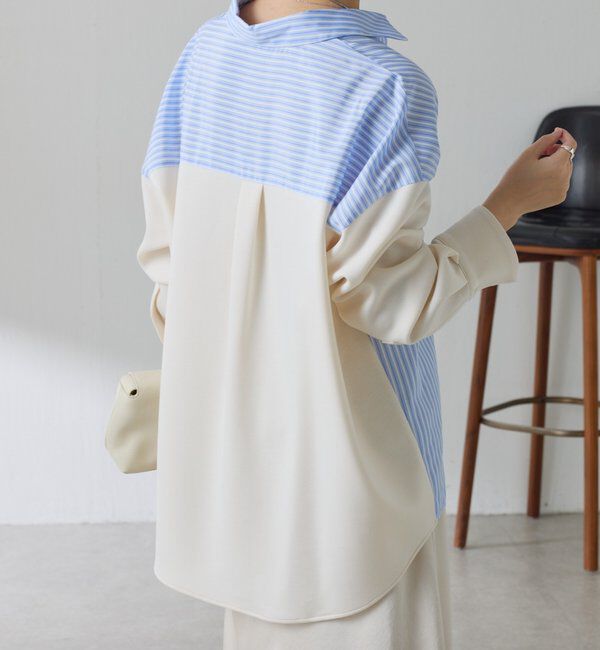  「【冬から着れる】ポンチドッキングシャツ」|シャツ・ブラウス|