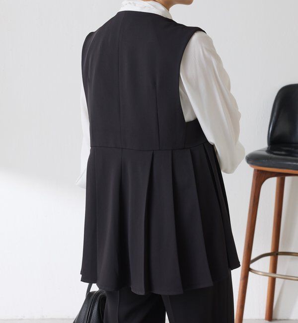  「【お尻周りカバー】ツイルプリーツジレ/セットアップ/セレモニー」|ベスト・ジレ|