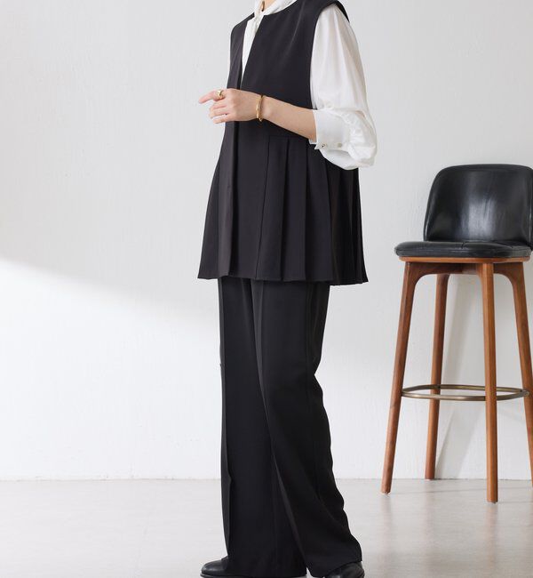  「【お尻周りカバー】ツイルプリーツジレ/セットアップ/セレモニー」|ベスト・ジレ|