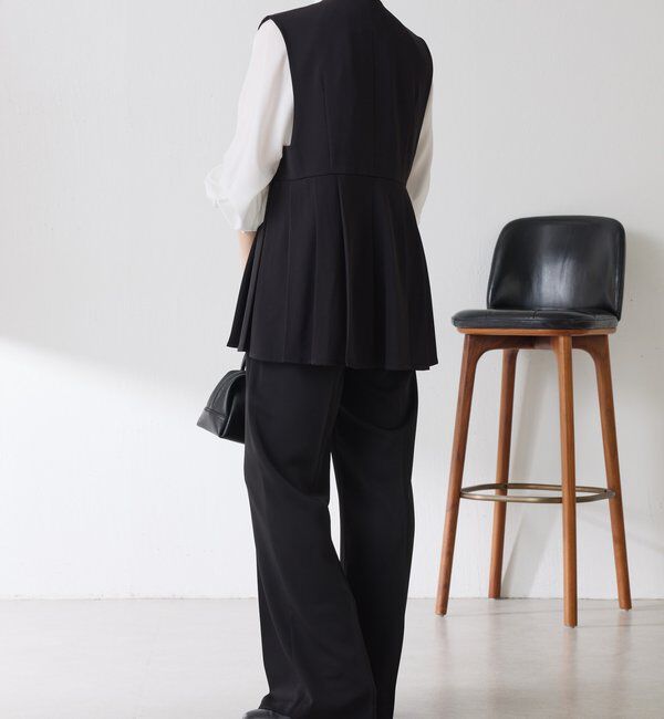  「【お尻周りカバー】ツイルプリーツジレ/セットアップ/セレモニー」|ベスト・ジレ|