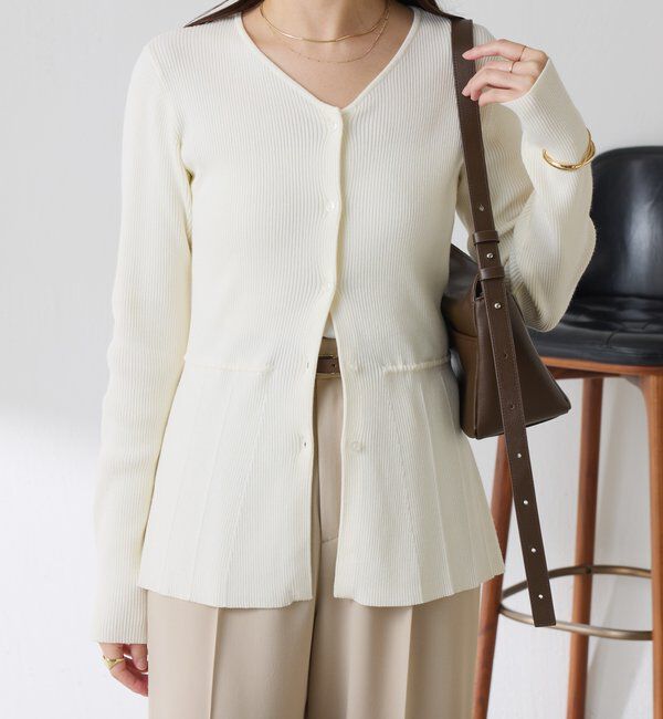  「リブペプラムカーディガン」|ニット・セーター|