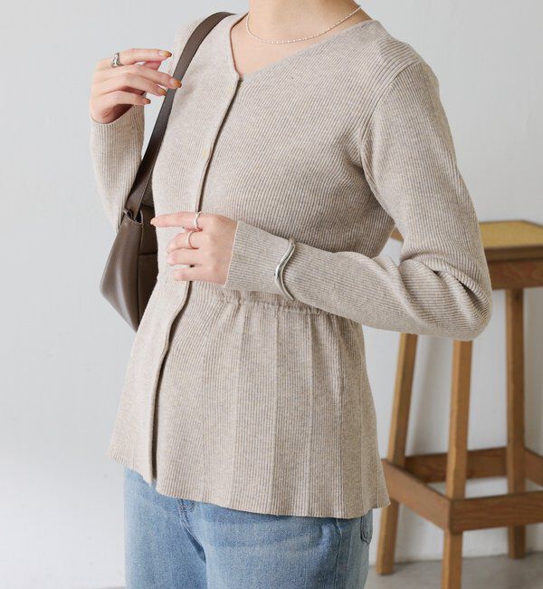 「リブペプラムカーディガン」|ニット・セーター|