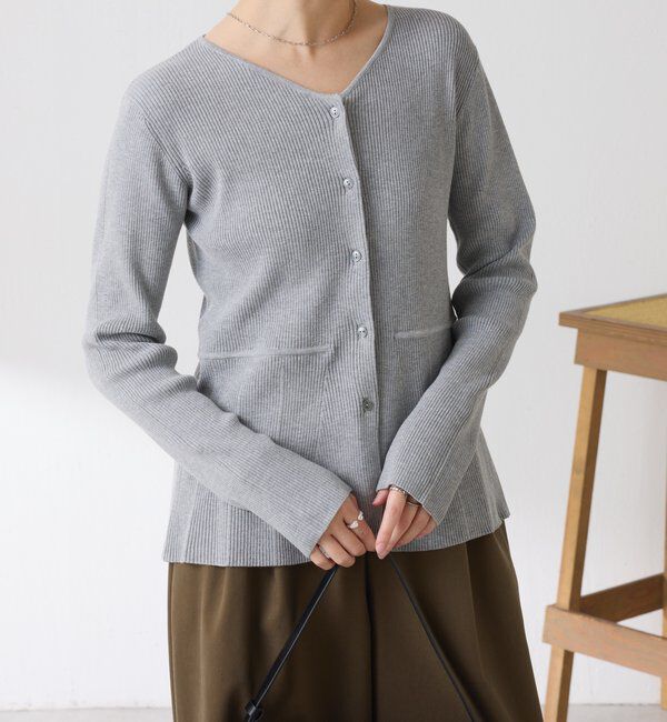  「リブペプラムカーディガン」|ニット・セーター|