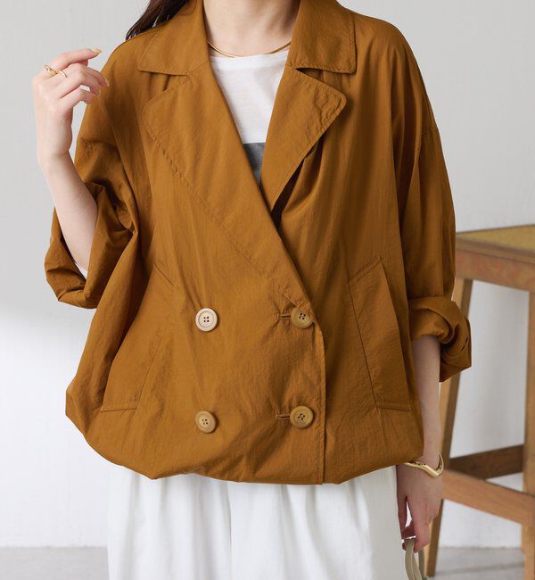  「エアーナイロンミドルトレンチコート」|その他|キャメル