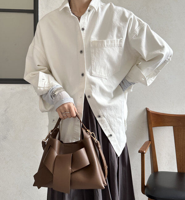  「【新色追加】ダメージデニムシャツ」|シャツ・ブラウス|