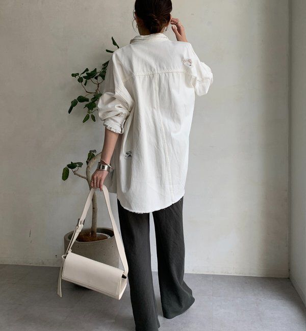  「【新色追加】ダメージデニムシャツ」|シャツ・ブラウス|