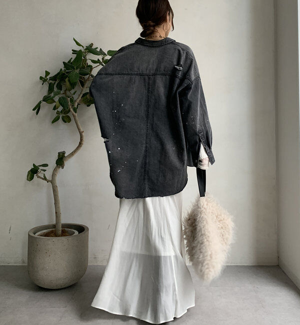  「【新色追加】ダメージデニムシャツ」|シャツ・ブラウス|