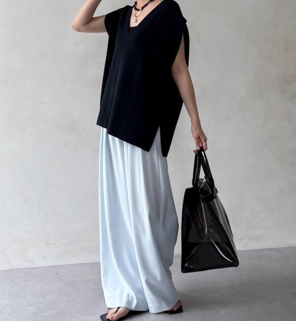  「【累計販売数3万枚突破/21色4サイズ展開！】タックワイドパンツ」|チノ|