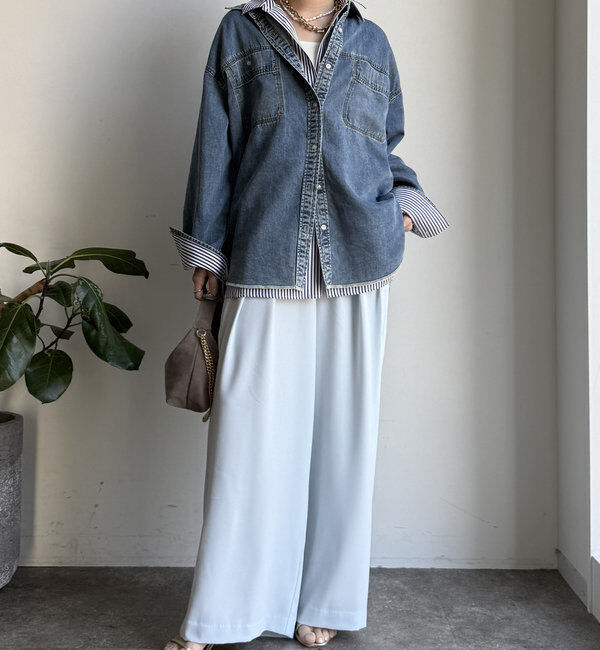  「【累計販売数3万枚突破/21色4サイズ展開！】タックワイドパンツ」|チノ|