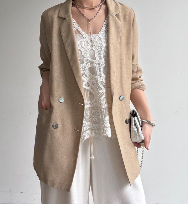  「【ウォッシャブル】シアーダブルジャケット」|テーラードジャケット|