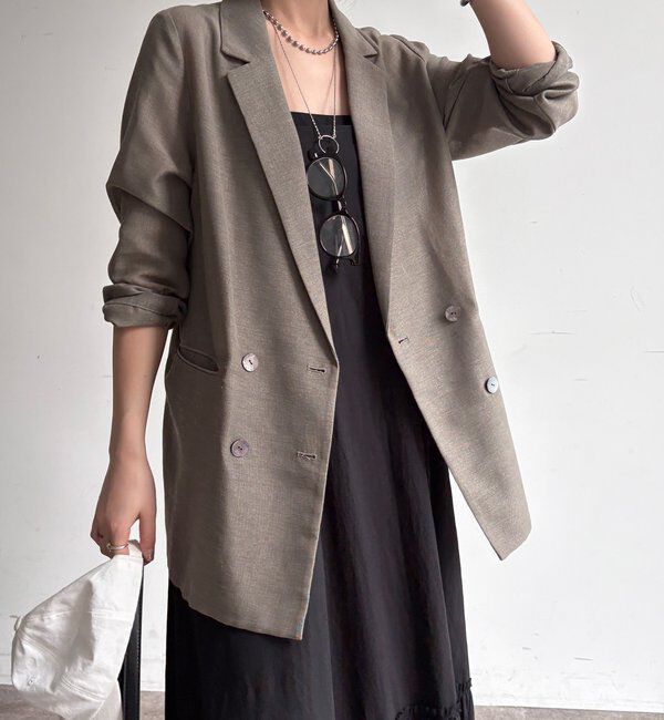  「【ウォッシャブル】シアーダブルジャケット」|テーラードジャケット|