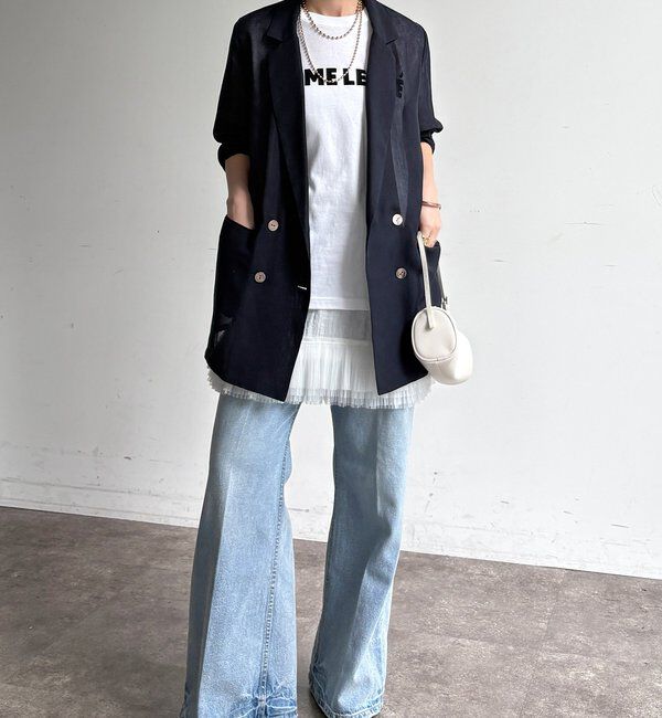  「【ウォッシャブル】シアーダブルジャケット」|テーラードジャケット|