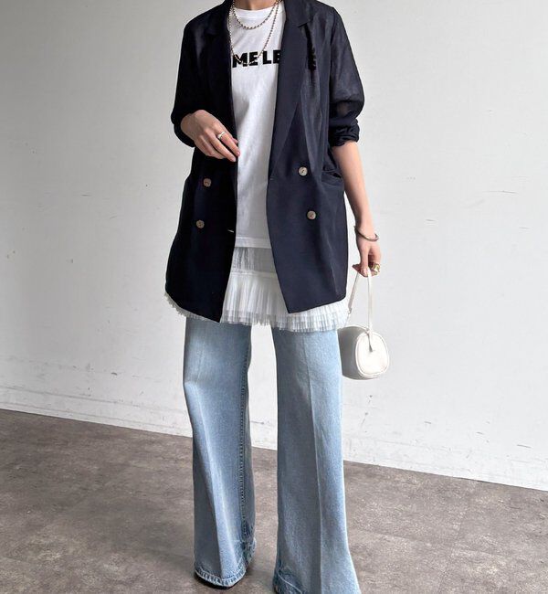  「【ウォッシャブル】シアーダブルジャケット」|テーラードジャケット|