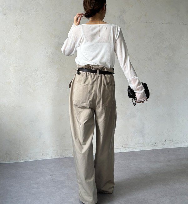  「【柔らかい着心地】袖シアーリブTEE」|Tシャツ・カットソー|