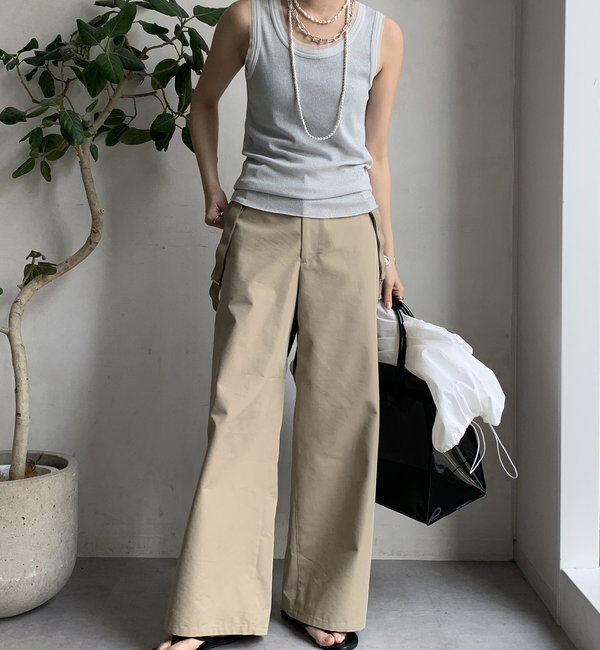  「ラメリブチュールタンク」|Tシャツ・カットソー|