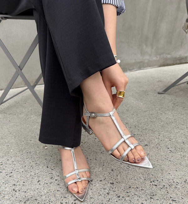  「ポインテッドストラップサンダル」|パンプス|