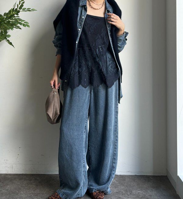  「【新色追加】スカラレースキャミ」|シャツ・ブラウス|