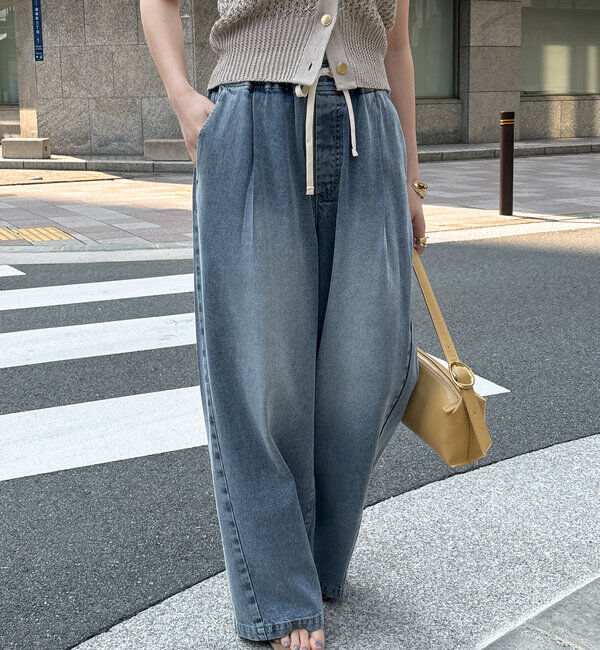  「デニムワイドイージーパンツ」|デニム|