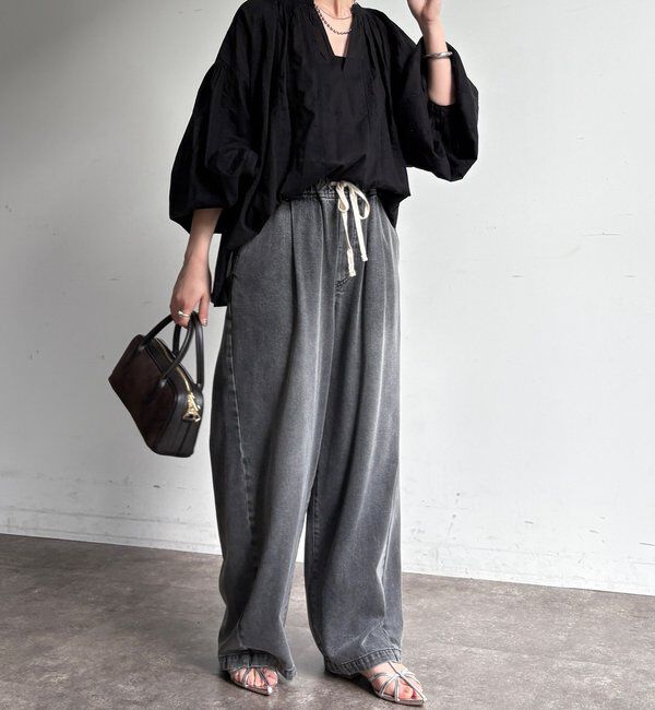  「デニムワイドイージーパンツ」|デニム|