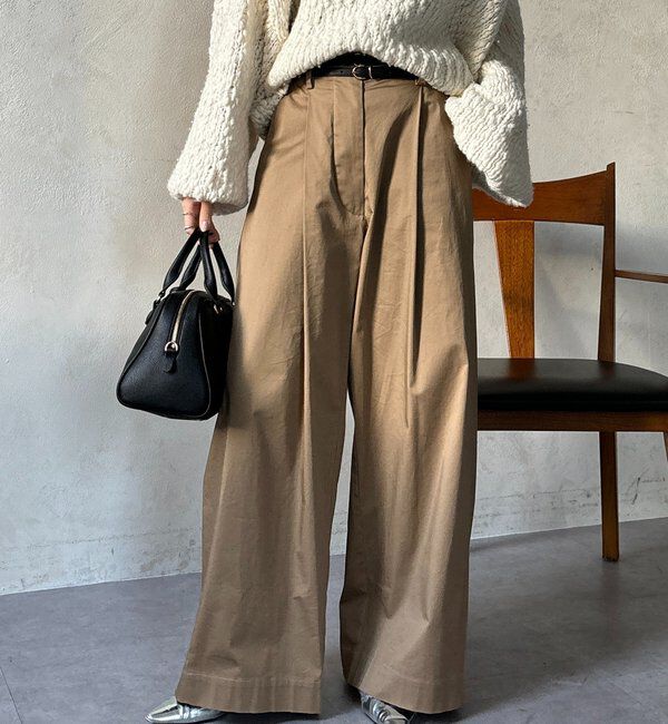  「ストレッチサテンバレルパンツ」|チノ|