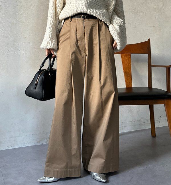  「ストレッチサテンバレルパンツ」|チノ|