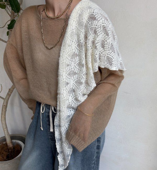  「起毛レースストール」|マフラー|