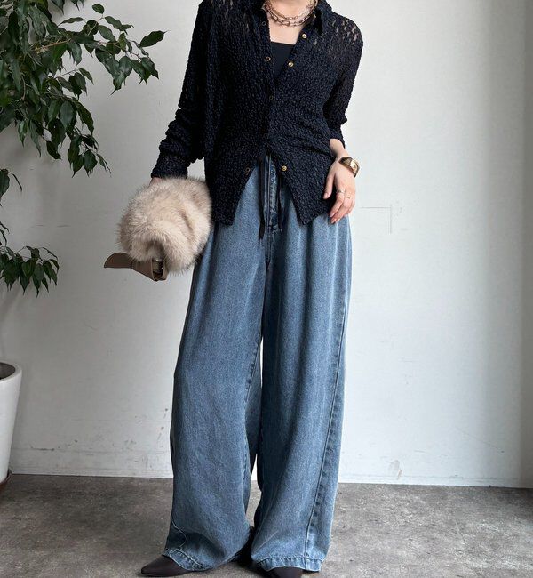  「ラメシアーレースシャツ」|シャツ・ブラウス|